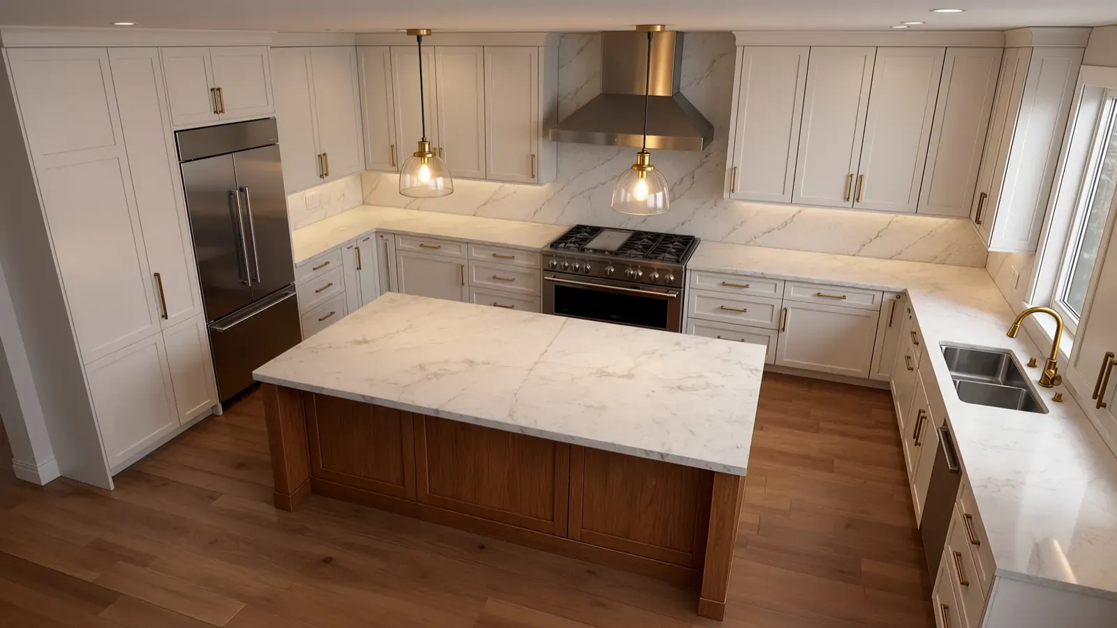 Illustrative kitchen design, from sketch to finished interior